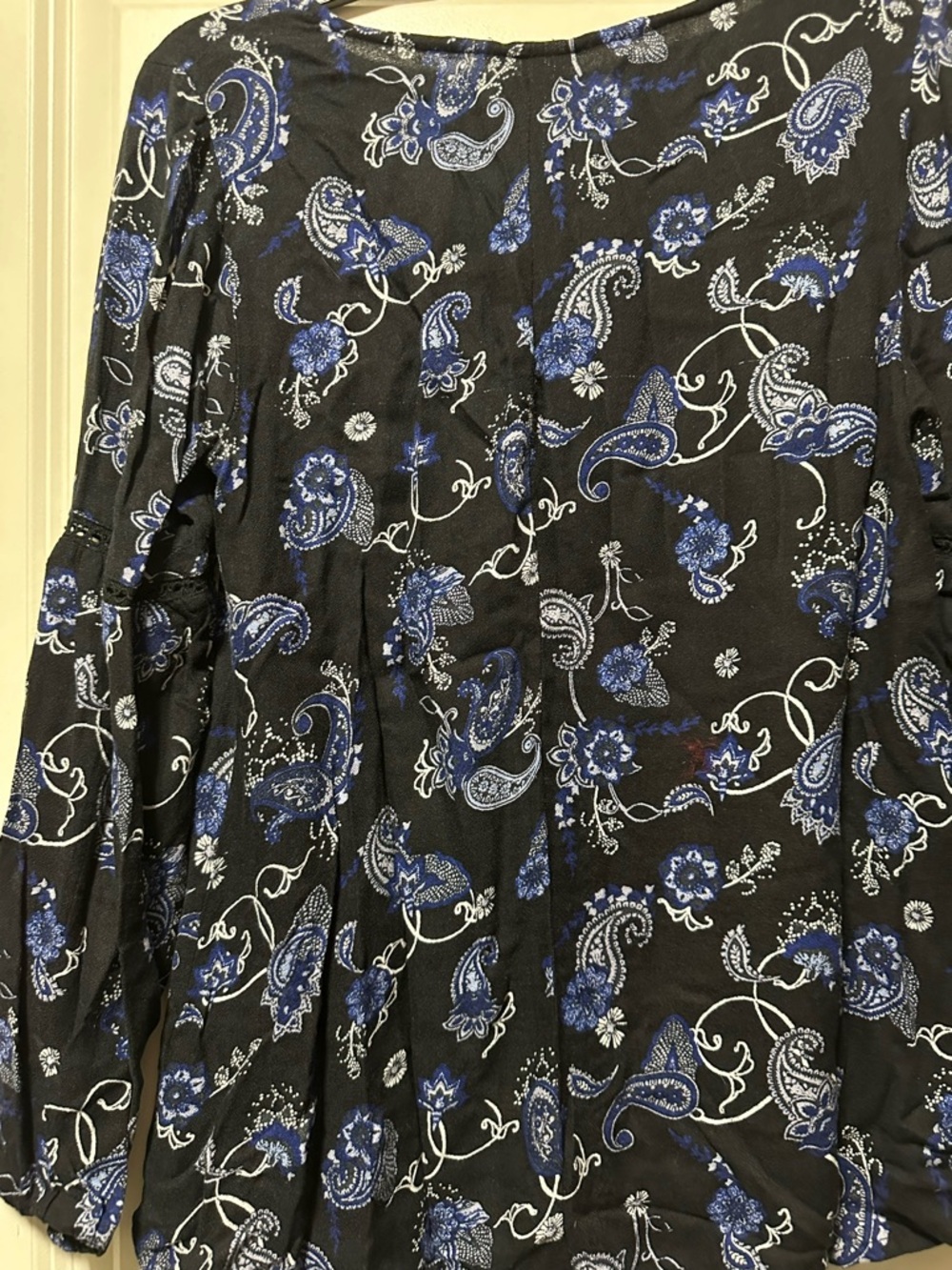 Blue Paisley Print Lady  Shirt - Casual Long Sleeve